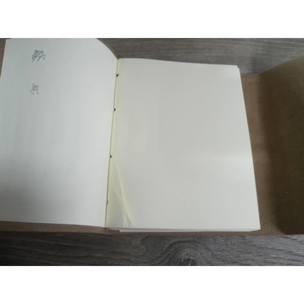 Ricco Bello Leather Journal Notebook Diary Rustic Vintage Style Brown Strap Wrap